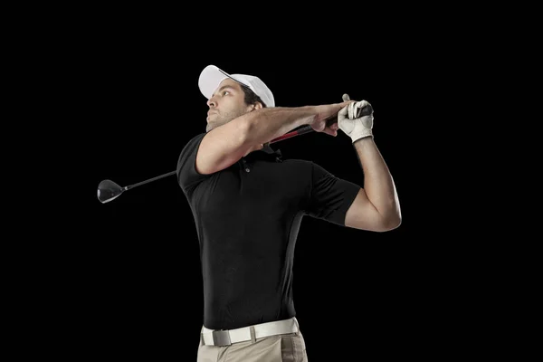 Joueur de golf en chemise noire — Photo