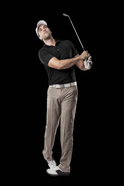 검은 셔츠에 골프 선수 — 스톡 사진