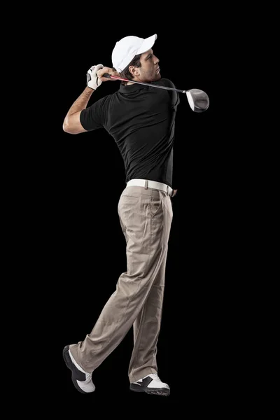 Jugador de golf con camisa negra — Foto de Stock