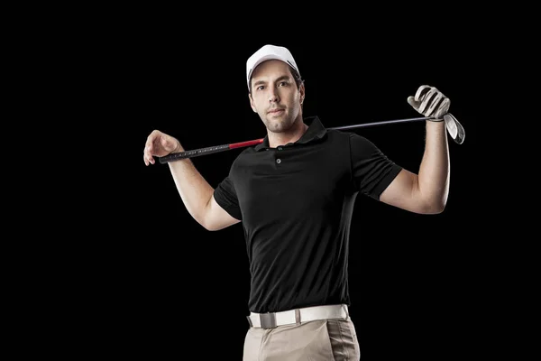 Joueur de golf en chemise noire — Photo