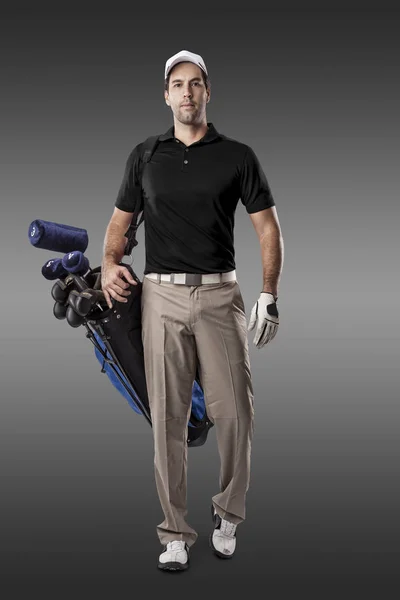 Golf Player in a black shirt — Stock Photo, Image