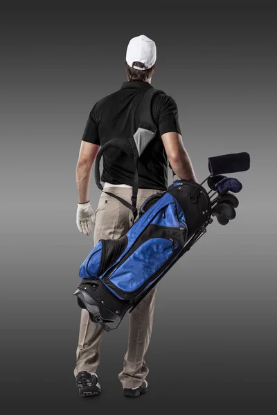 Jugador de golf con camisa negra — Foto de Stock