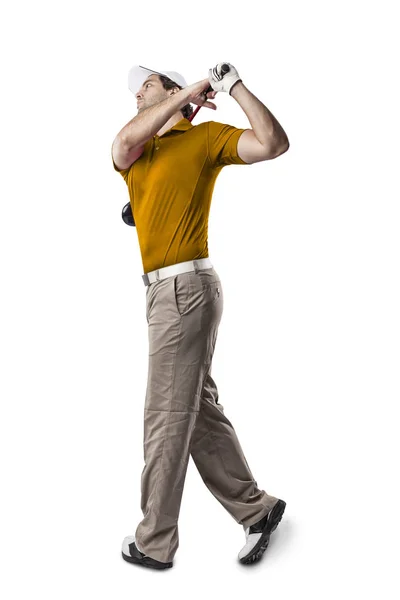 Giocatore di golf in camicia arancione — Foto Stock