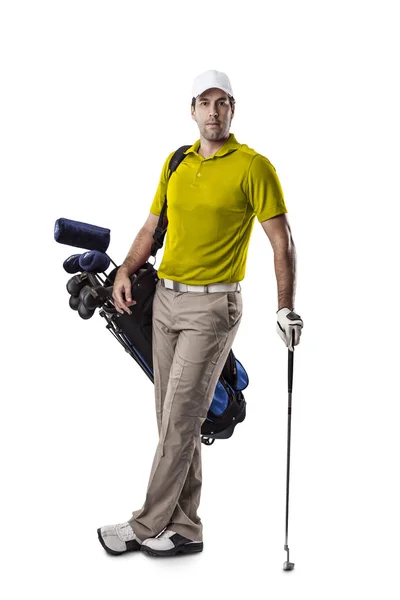 Golfspieler im gelben Hemd — Stockfoto