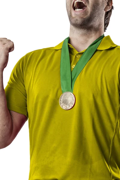 Golf oyuncu sarı gömlekli