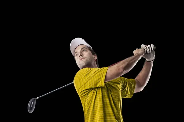 Jugador de golf con camisa amarilla —  Fotos de Stock