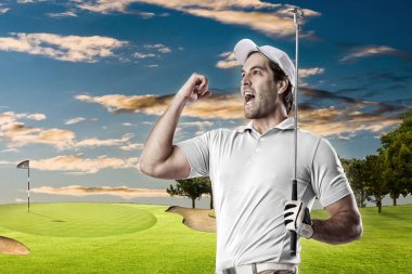 Golf oyuncu Beyaz gömlekli