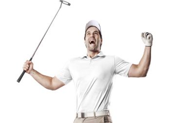 Golf oyuncu Beyaz gömlekli