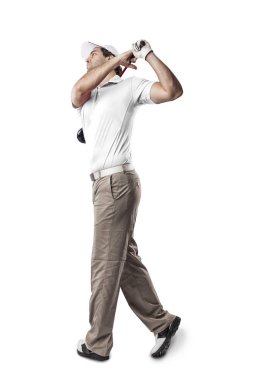 Golf oyuncu Beyaz gömlekli