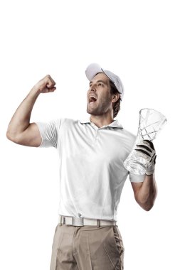 Golf oyuncu Beyaz gömlekli