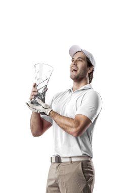 Golf oyuncu Beyaz gömlekli
