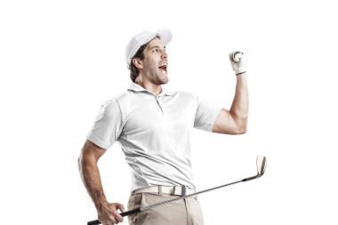 Golf oyuncu Beyaz gömlekli