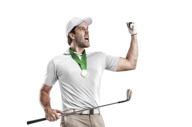Golf oyuncu Beyaz gömlekli