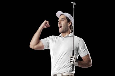 Golf oyuncu Beyaz gömlekli