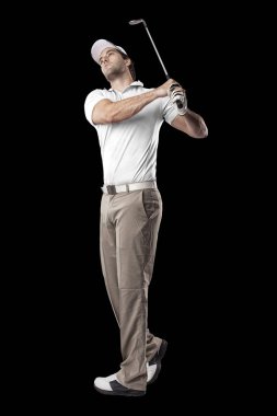 Golf oyuncu Beyaz gömlekli