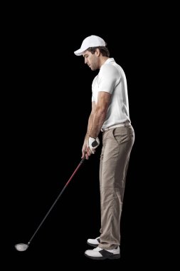 Golf oyuncu Beyaz gömlekli
