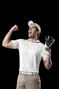 Golf oyuncu Beyaz gömlekli
