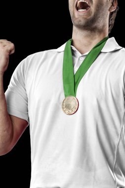 Golf oyuncu Beyaz gömlekli