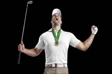 Golf oyuncu Beyaz gömlekli