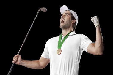 Golf oyuncu Beyaz gömlekli
