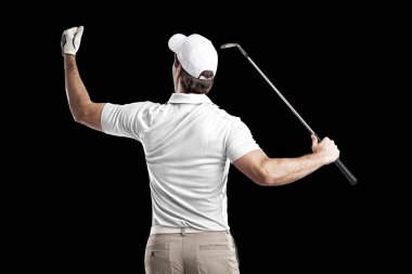 Golf oyuncu Beyaz gömlekli