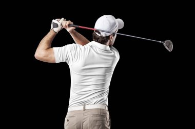 Golf oyuncu Beyaz gömlekli