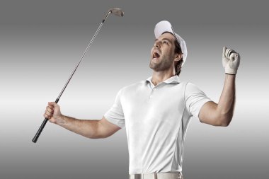 Golf oyuncu Beyaz gömlekli