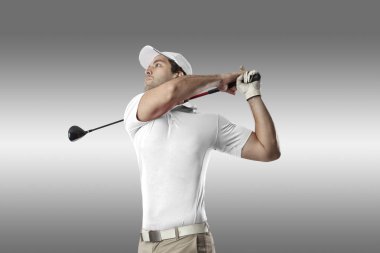 Golf oyuncu Beyaz gömlekli