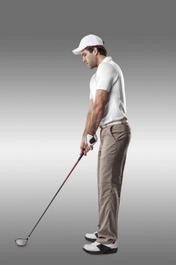 Golf oyuncu Beyaz gömlekli