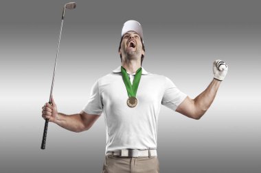 Golf oyuncu Beyaz gömlekli