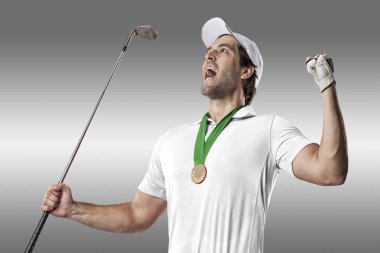 Golf oyuncu Beyaz gömlekli