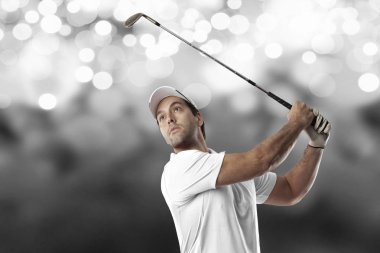 Golf oyuncu Beyaz gömlekli