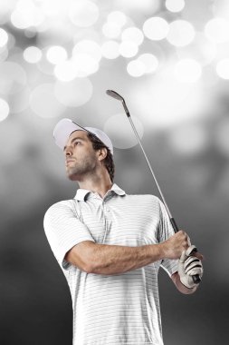 Golf oyuncu Beyaz gömlekli