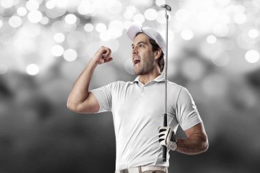 Golf oyuncu Beyaz gömlekli