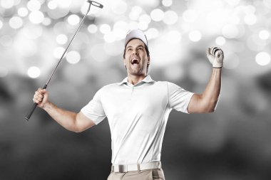 Golf oyuncu Beyaz gömlekli