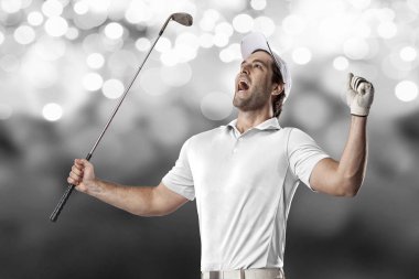 Golf oyuncu Beyaz gömlekli
