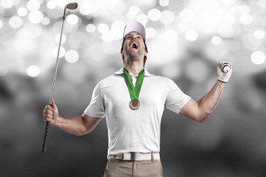 Golf oyuncu Beyaz gömlekli