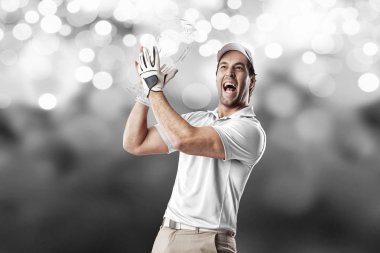 Golf oyuncu Beyaz gömlekli