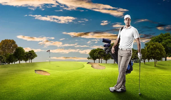 Golf Player in a white shirt — Stock Photo, Image