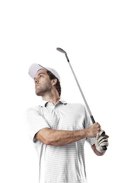 흰 셔츠에 골프 선수 — 스톡 사진