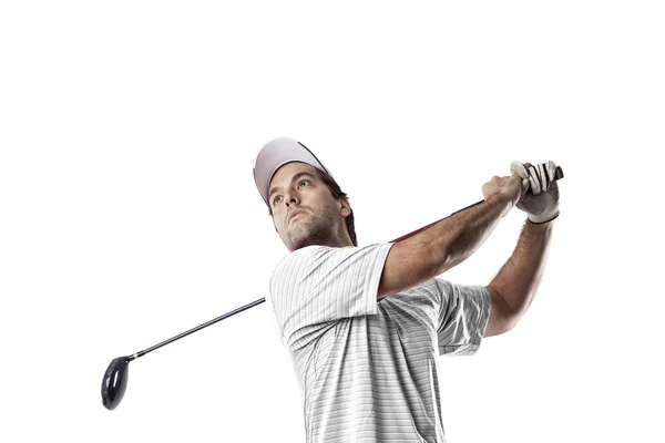 Jogador de golfe em uma camisa branca — Fotografia de Stock