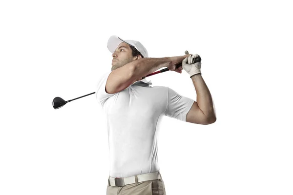 Golf oyuncu Beyaz gömlekli — Stok fotoğraf