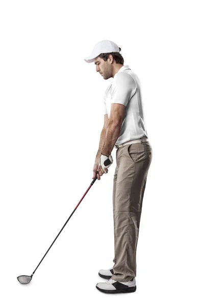 Jugador de golf con camisa blanca —  Fotos de Stock