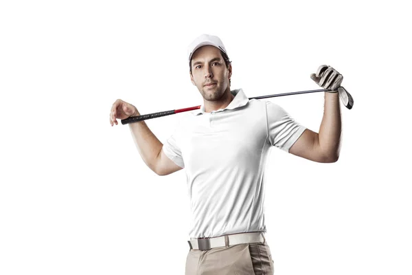 Golfspeler in een wit overhemd — Stockfoto