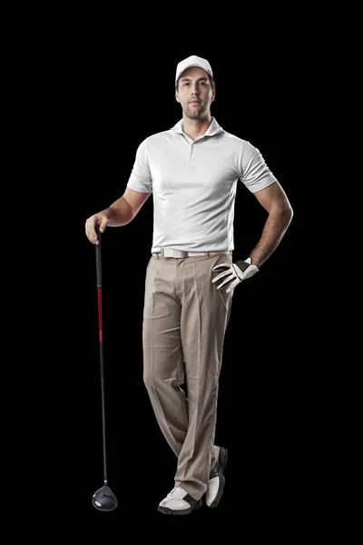 Jugador de golf con camisa blanca — Foto de Stock