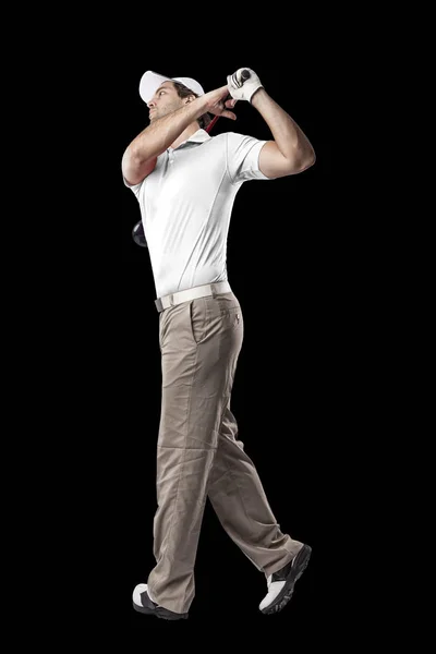 Golf oyuncu Beyaz gömlekli — Stok fotoğraf