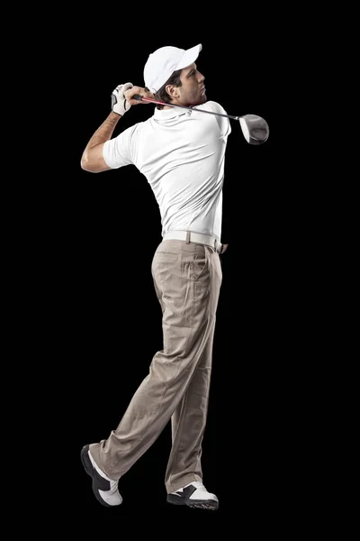 Jogador de golfe em uma camisa branca — Fotografia de Stock