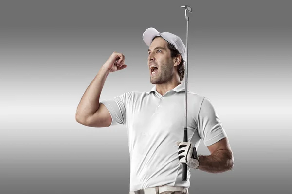 Golf-lejátszó egy fehér póló — Stock Fotó