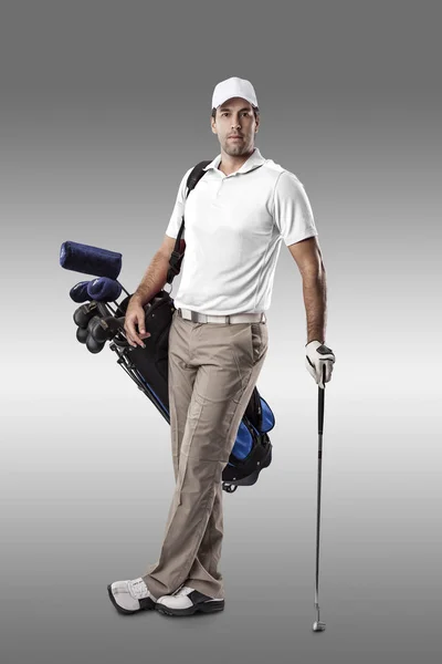 Jugador de golf con camisa blanca — Foto de Stock