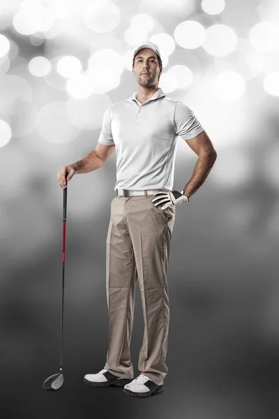 Jugador de golf con camisa blanca — Foto de Stock